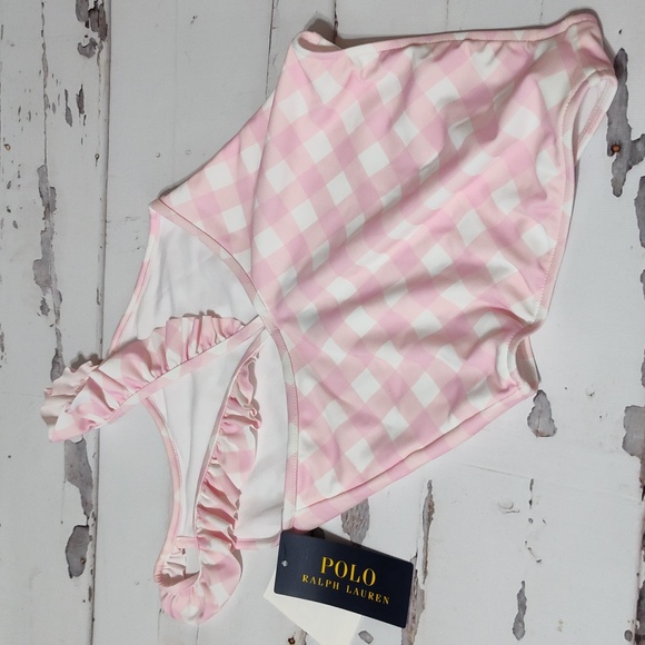 Polo Ralph Lauren Pink and White Gingham swimsuit size 5 - Picture 4 of 6